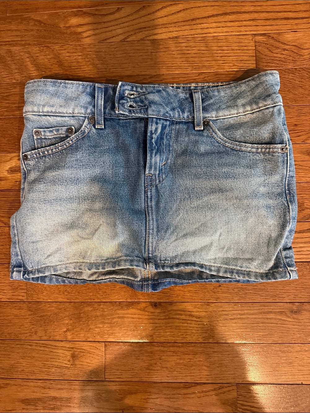 Levi's Washed Blue Denim Mini Skirt
